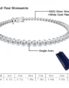 2mm Moissanite Tennis Bracelets For Women 18K White Gold Plated S925 Sterling Silver Bracelet With GRA Certificate - Image 5